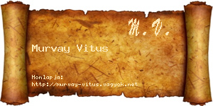 Murvay Vitus névjegykártya